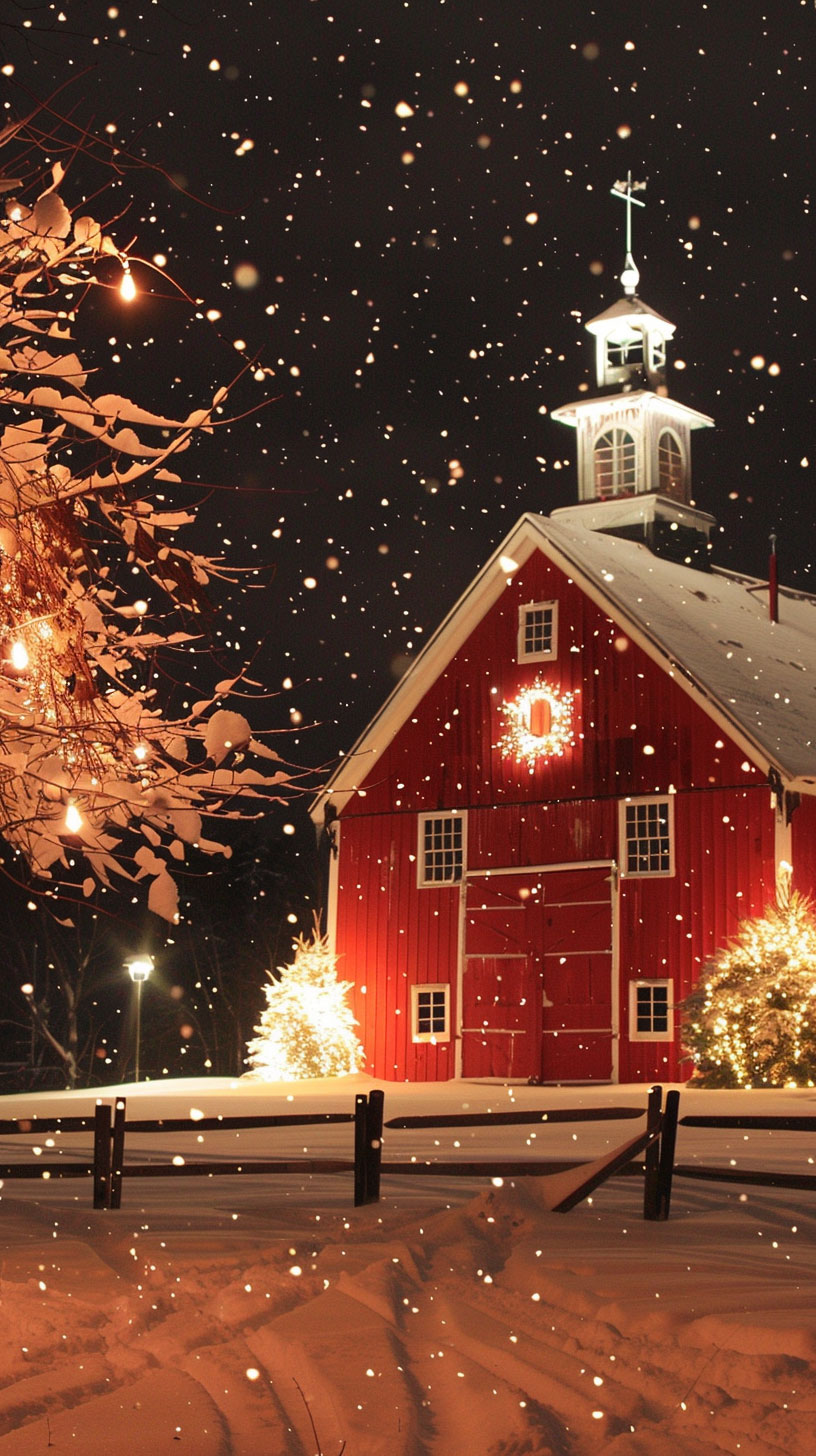 Old Fashioned Country Christmas iPhone Wallpaper HD