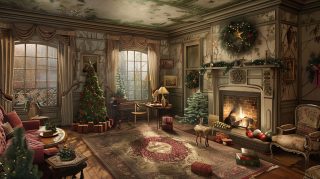 Enchanting Old Vintage Christmas Wallpaper