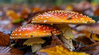 High-resolution picture of psychedelic mushrooms in the wild