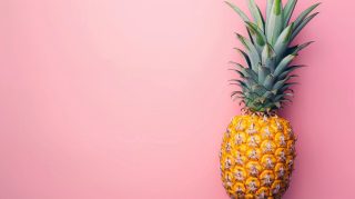 HD Pics of Pineapples on a Pink Digital Background