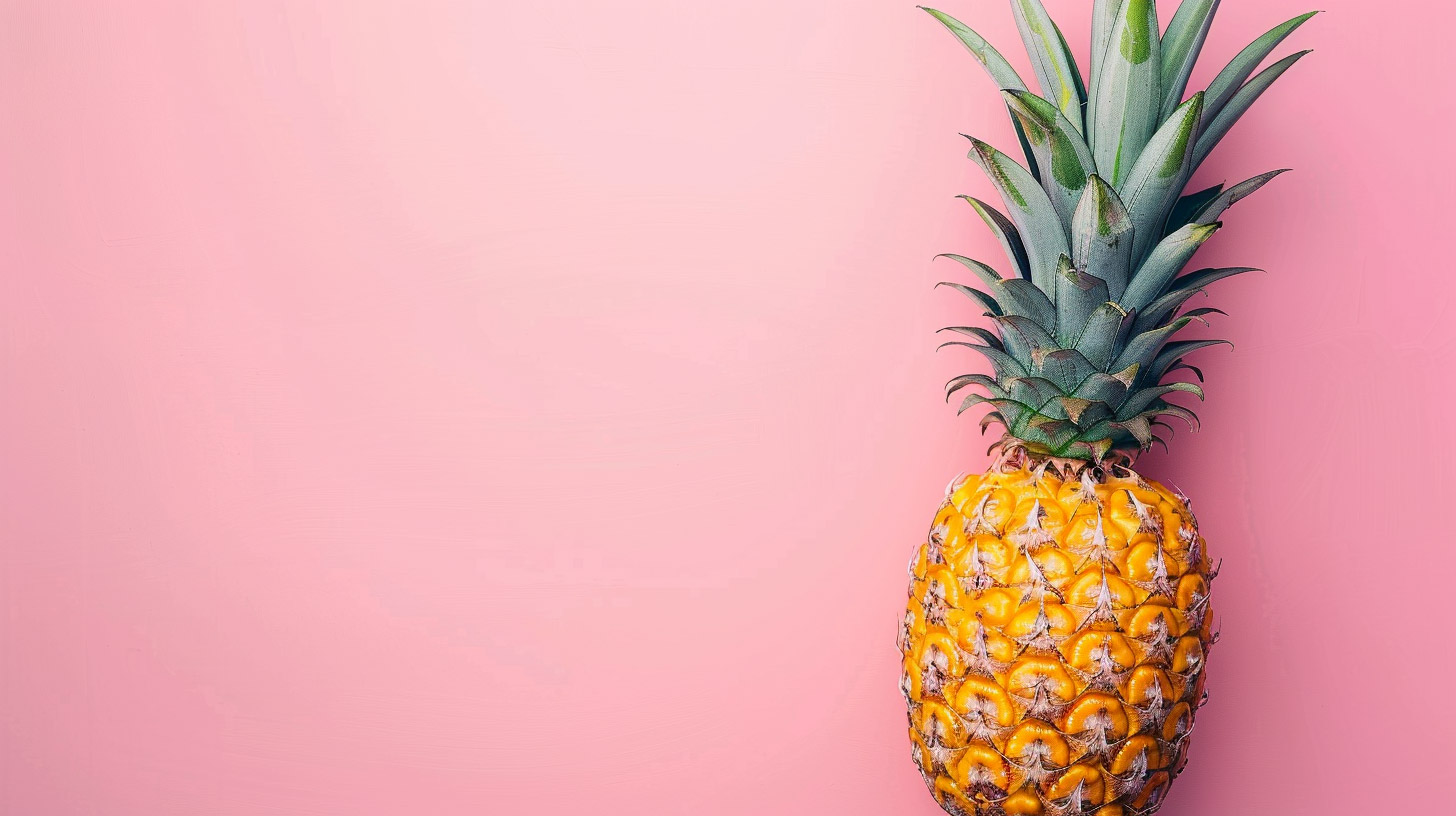 HD Pics of Pineapples on a Pink Digital Background