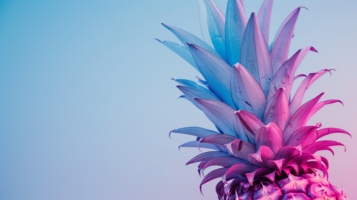 Free AI Wallpaper: Pink and Blue Pineapple Background