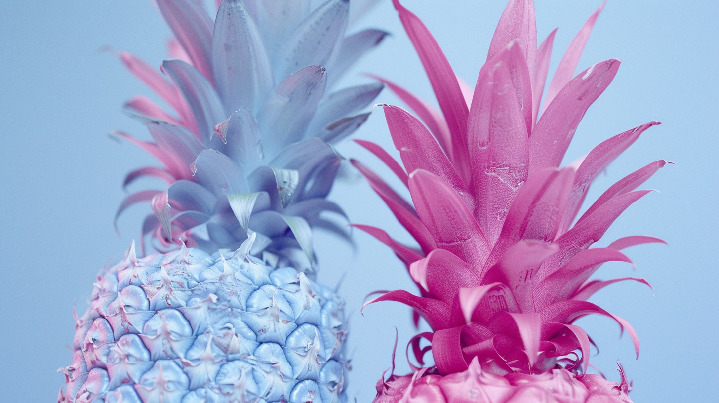 Fresh Free Wallpaper: Pink and Blue Pineapple Design