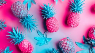 Beautiful Stock Photos: Pink and Blue Pineapple Images