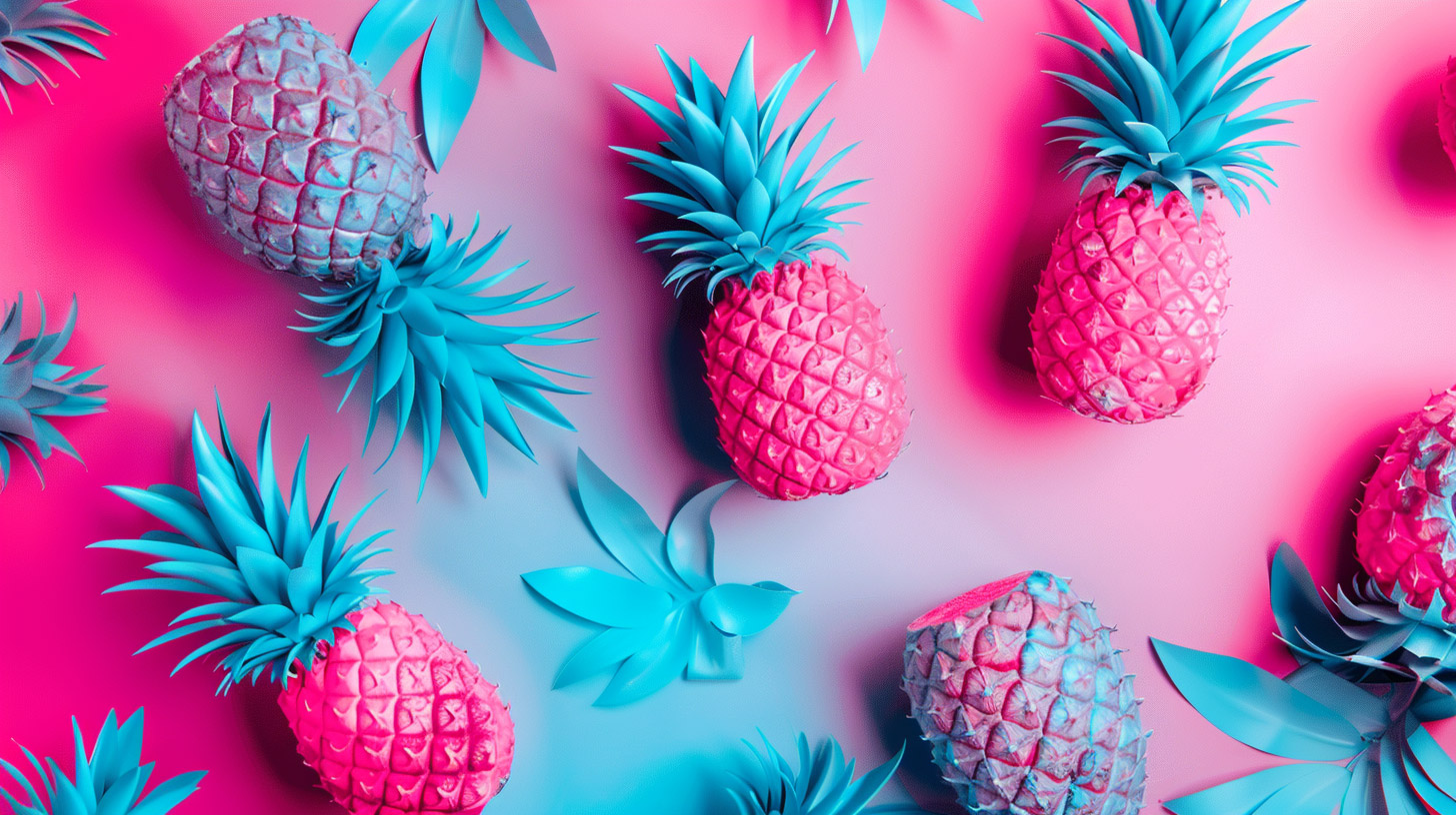 Beautiful Stock Photos: Pink and Blue Pineapple Images