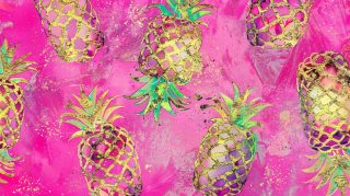 Vibrant Pink and Gold Pineapple Images for Desktop Background