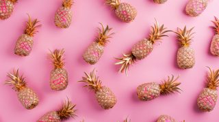 Beautiful Stock Photos: Pink and Gold Pineapple Wallpaper