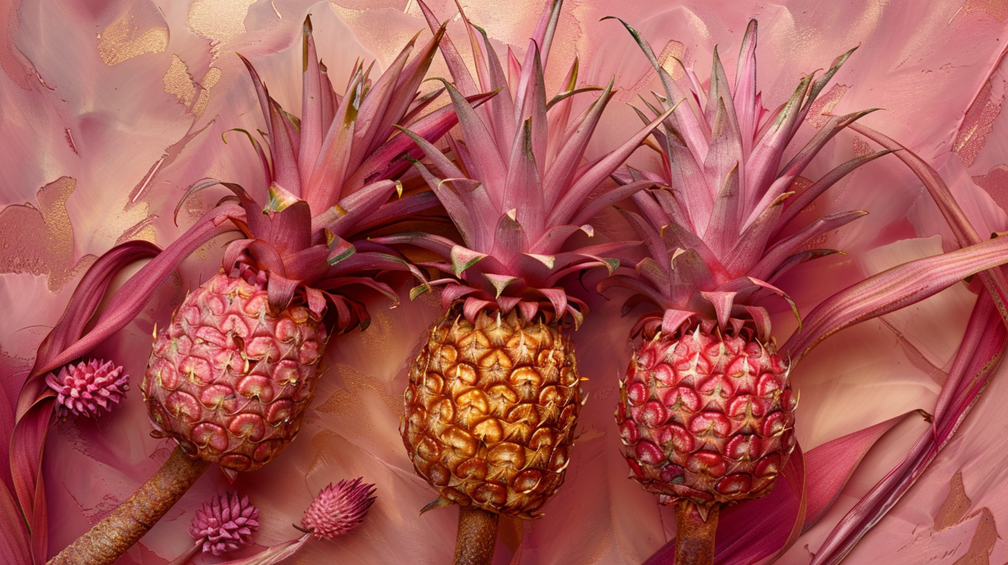 Chic Wallpaper for Desktop: Pink and Gold Pineapples