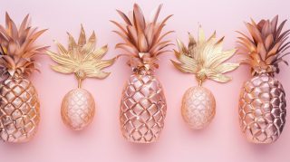 High-Definition Pictures of Pink and Gold Pineapple