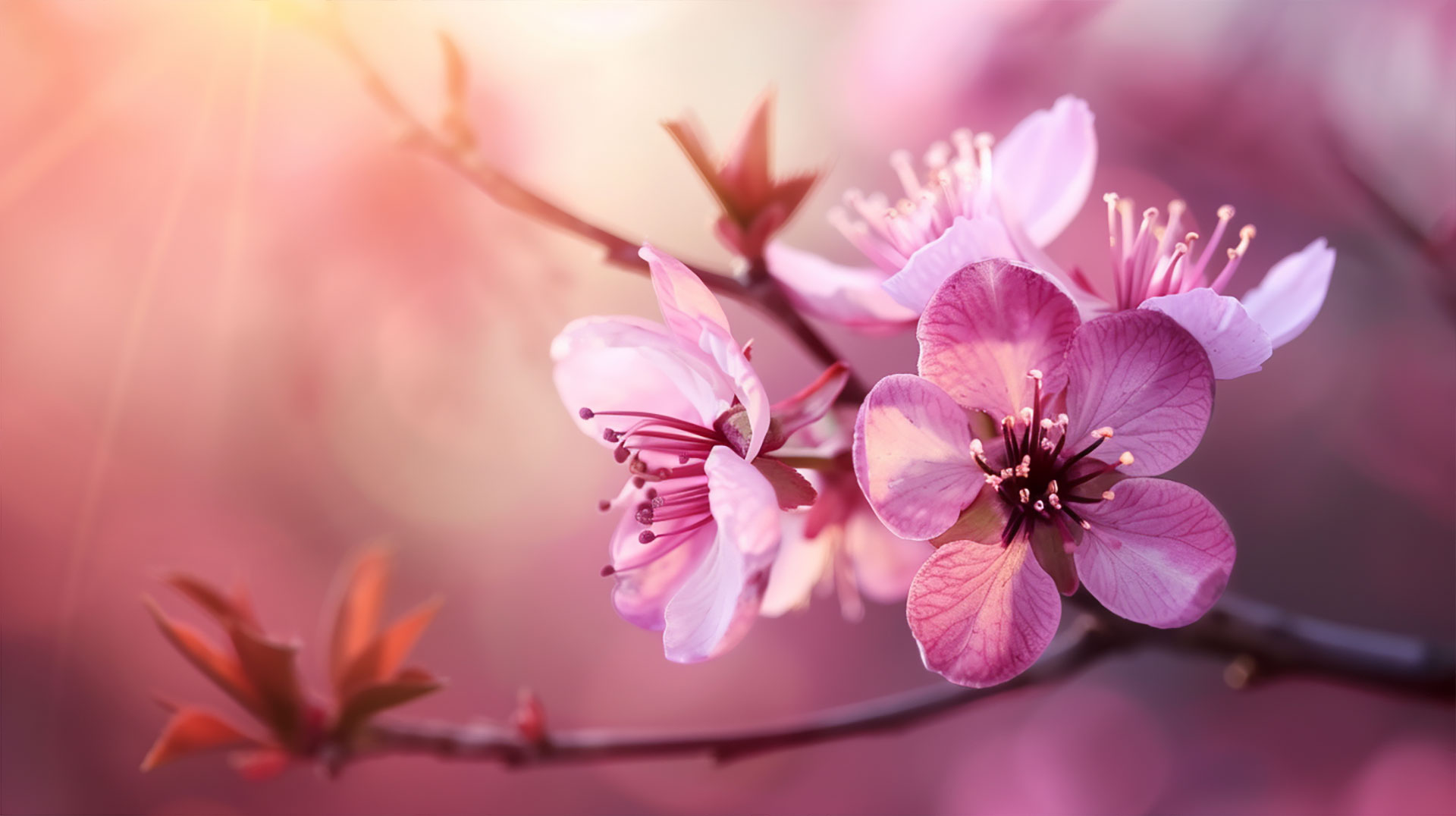 Digital Pink Flower Background Wallpaper