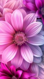 Digital Background: Pink Flower Wallpaper