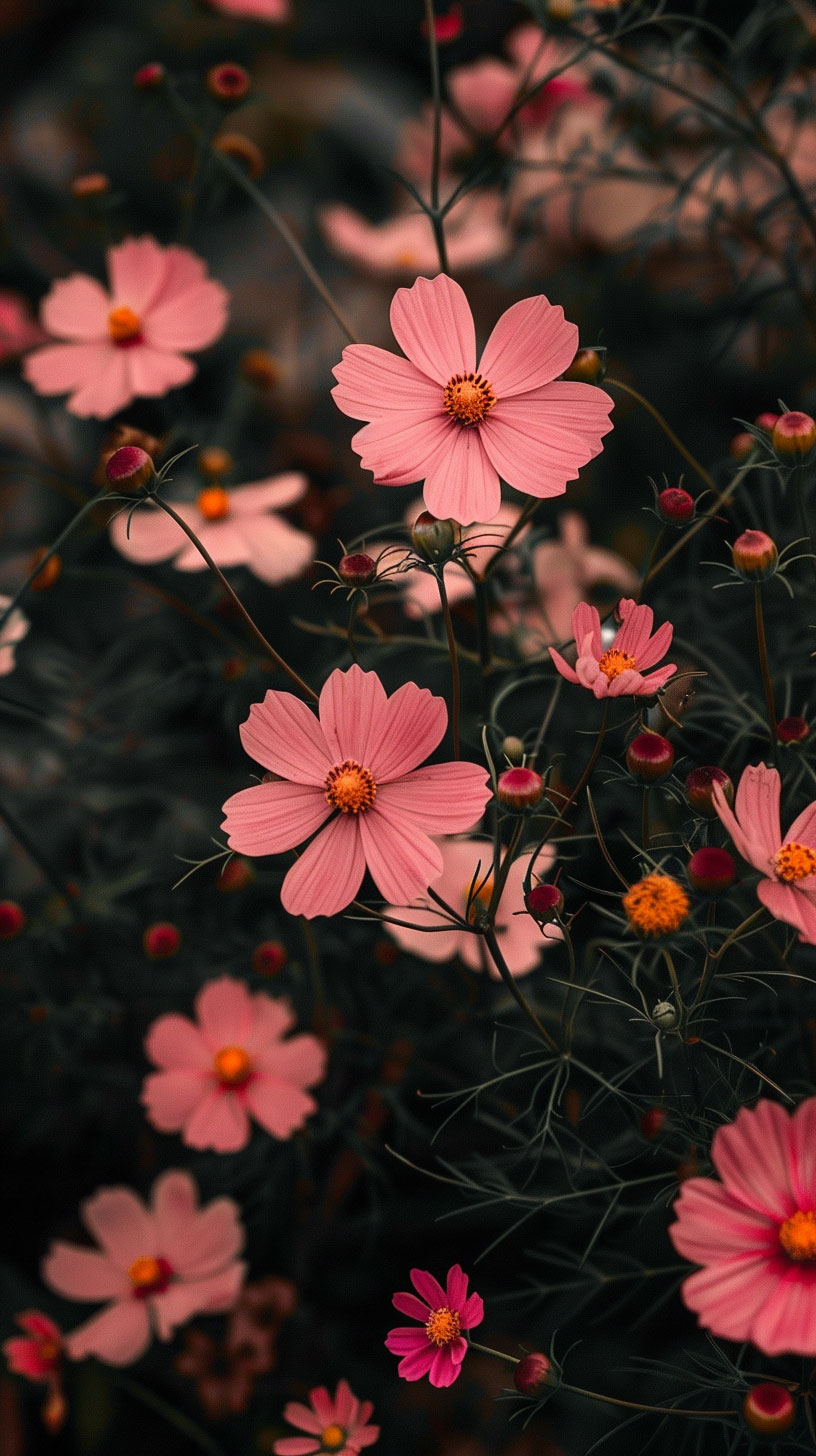 AI-Enhanced Pink Flower iPhone Background