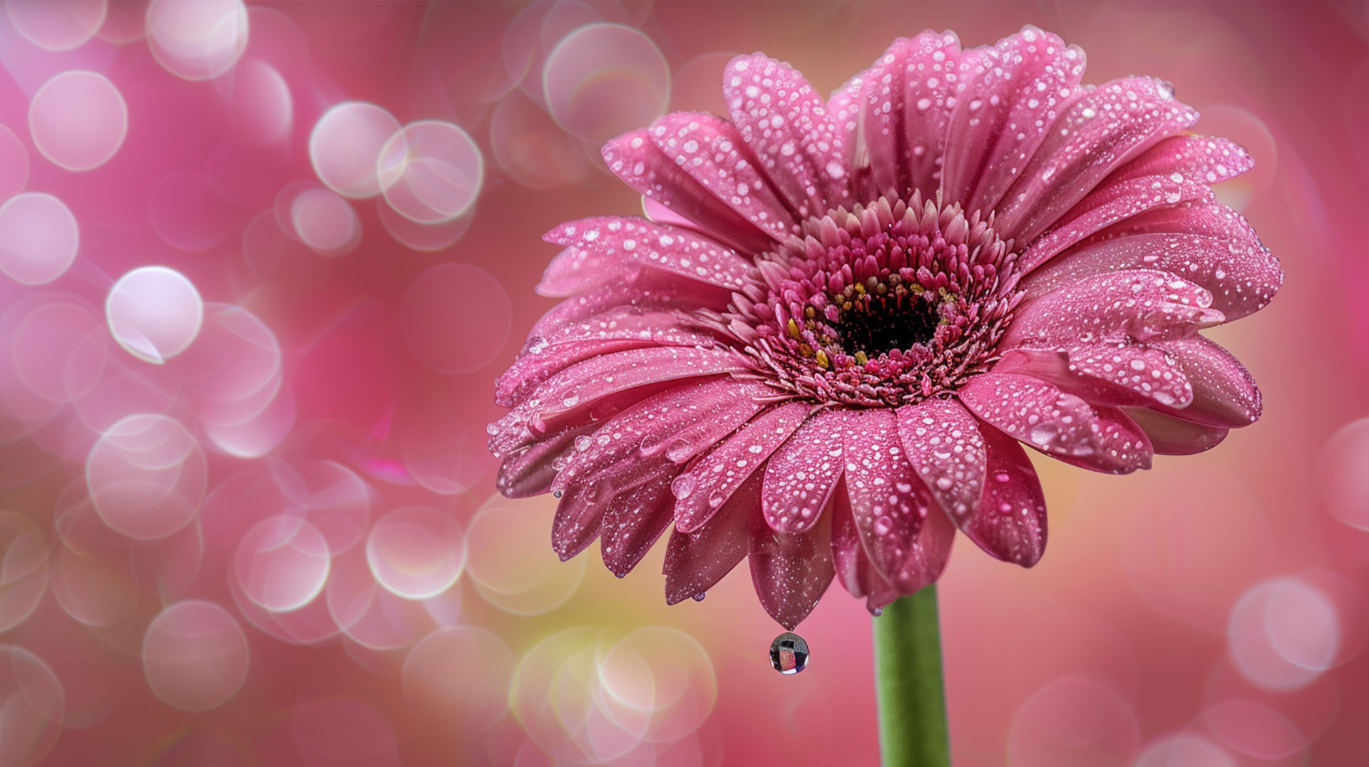 High-Resolution Pink Flowers AI Image Wallpaper