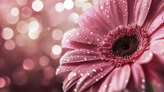 Digital Background: Pink Flowers Wallpaper