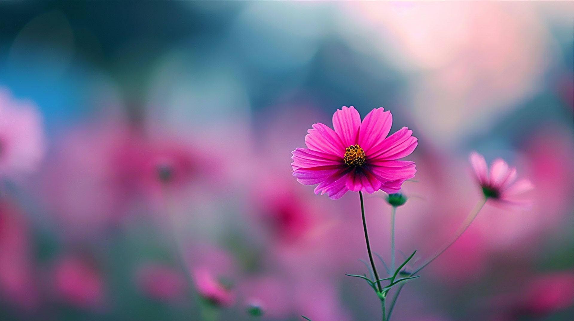 Pink Flowers AI Image HD Wallpaper