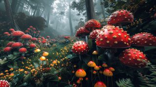 High-definition psychedelic mushroom image for desktop
