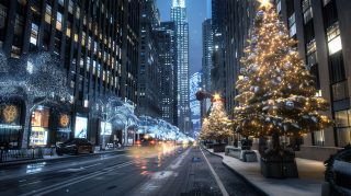 Festive Urban Winter Holiday Views: HD Wallpaper