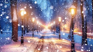 Cozy City Winter Scenes: Holiday Desktop Wallpaper