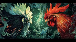 Ultra HD rooster fight digital background