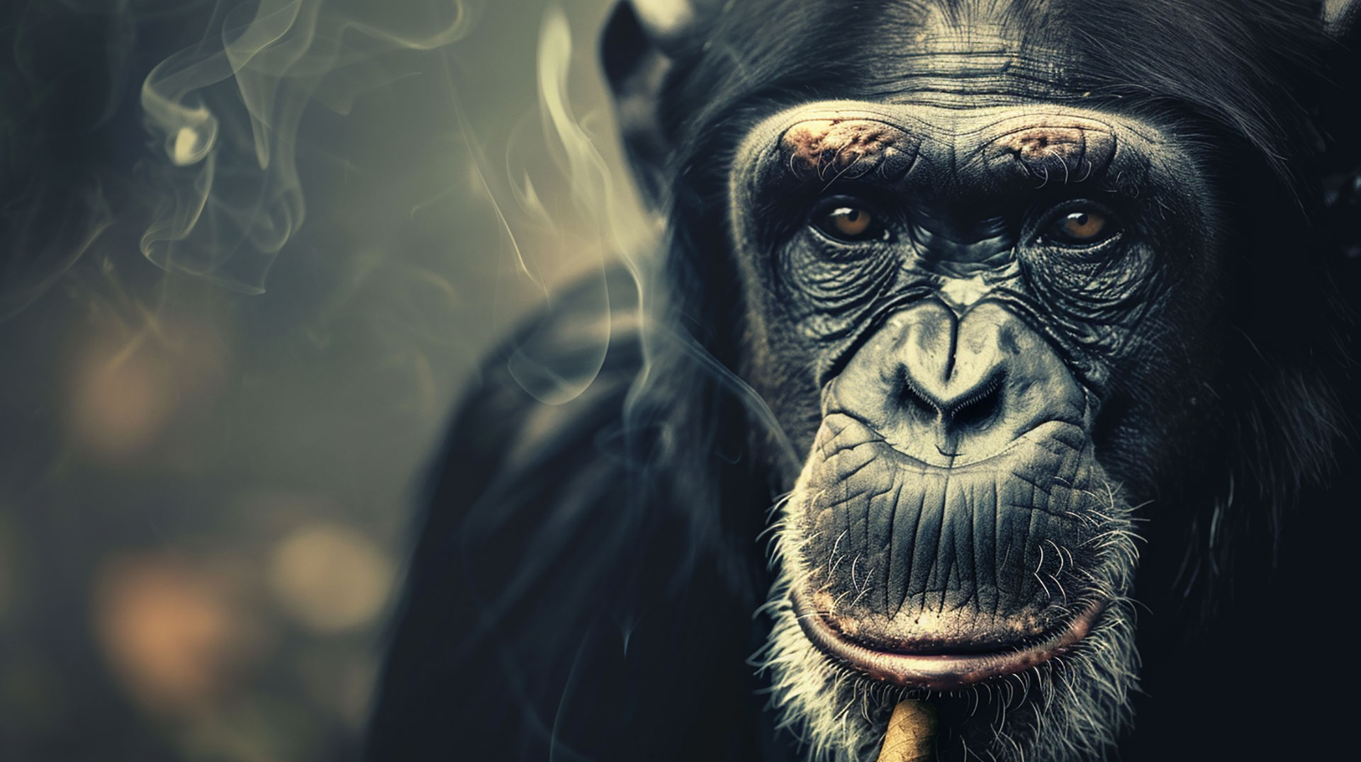 4K AI Wallpaper of Smoking Monkey for PC