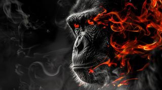 HD Desktop Background with Smoking Monkey