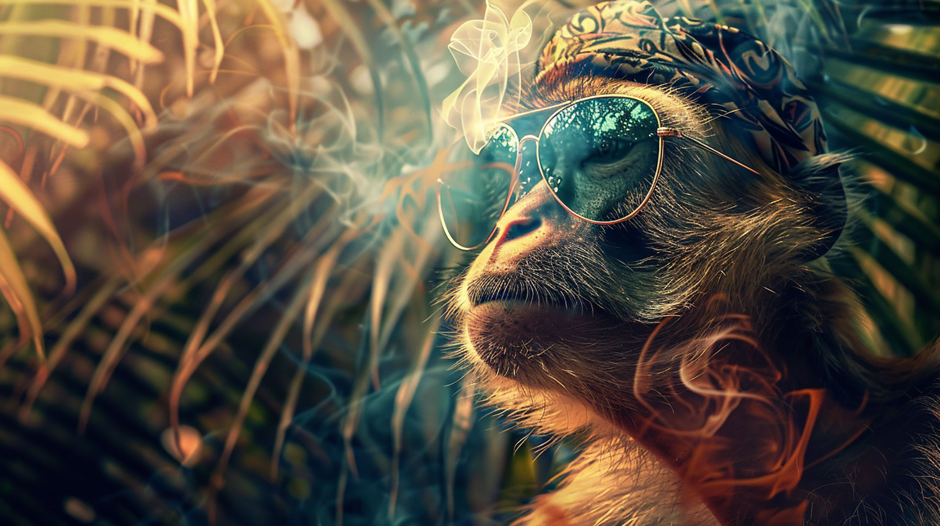 Ultra HD Monkey Smoking AI Image for PC