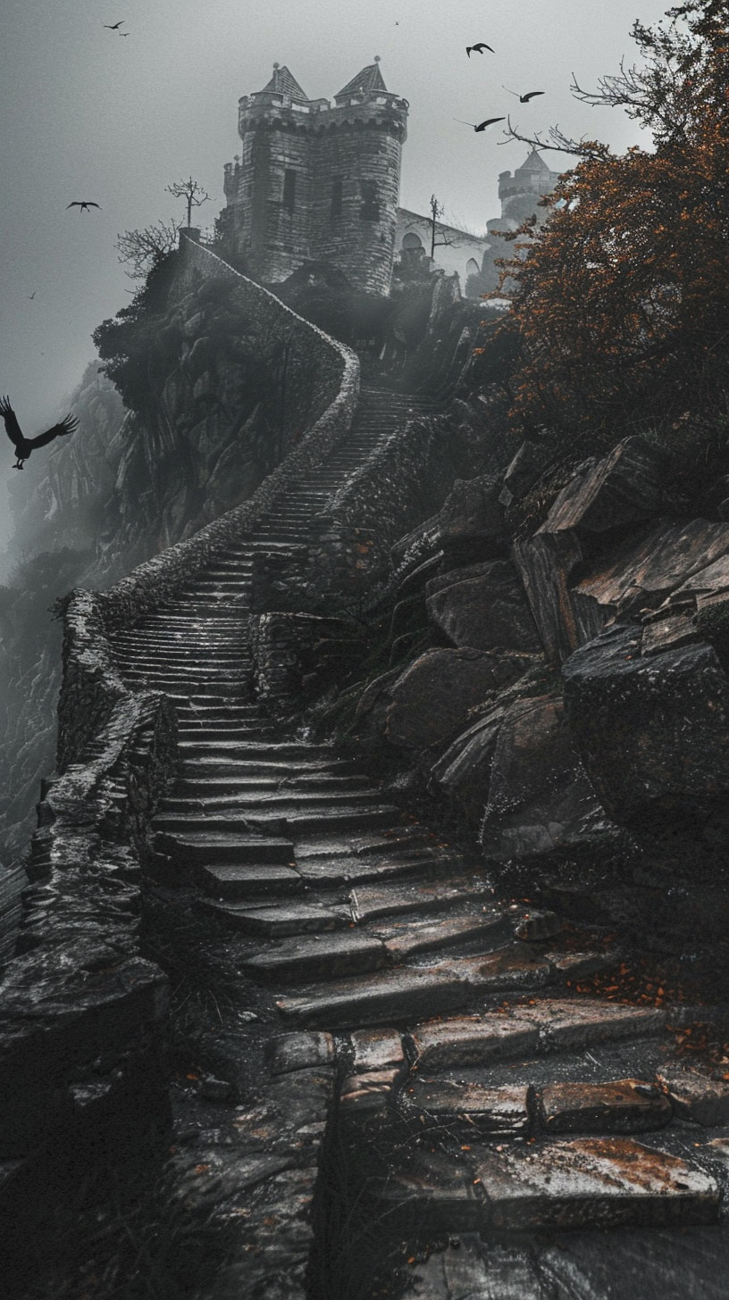 Heavenly Steps: Stairway Phone Wallpaper