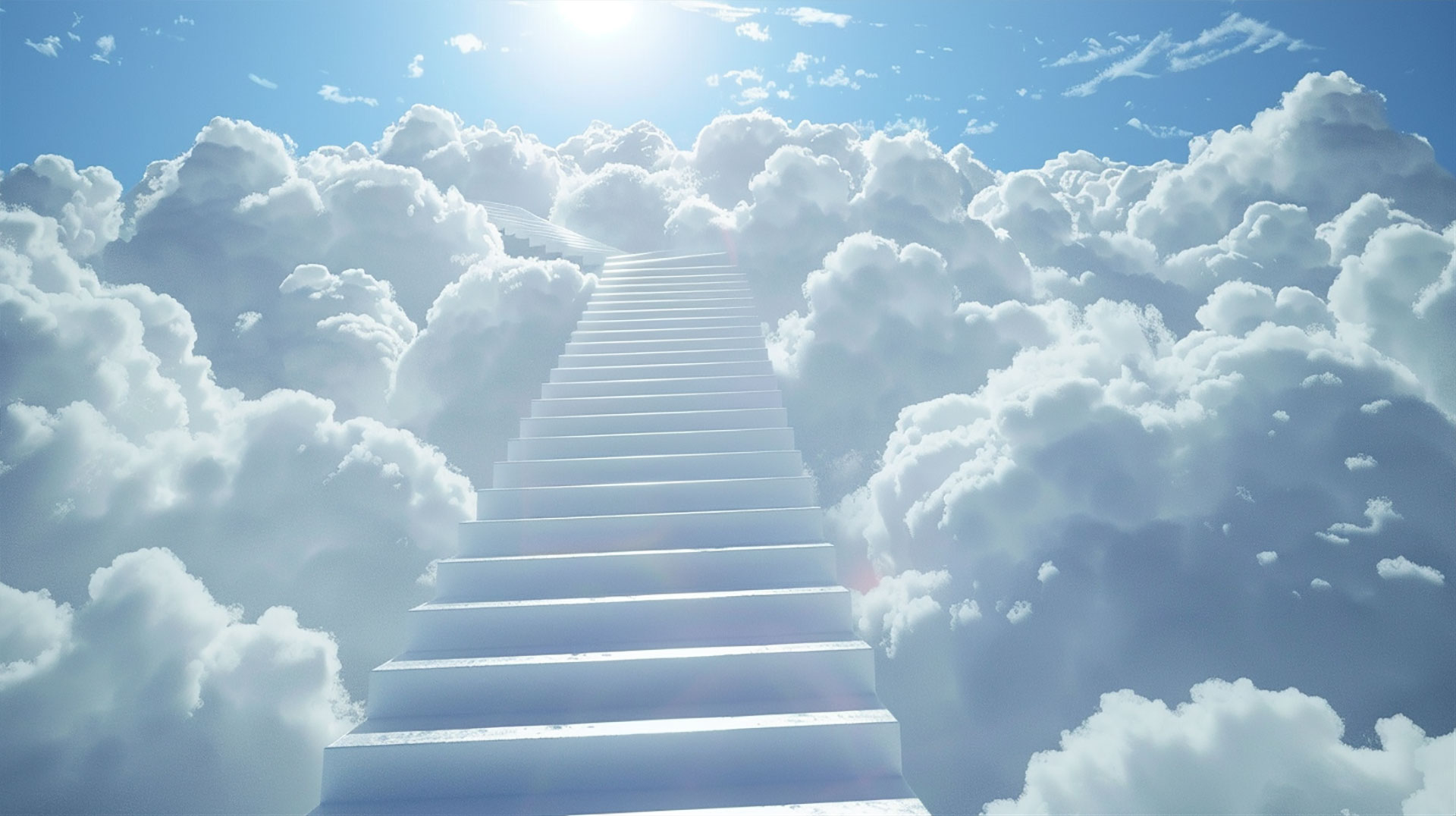 Heavenly Ascent: Staircase Desktop Background