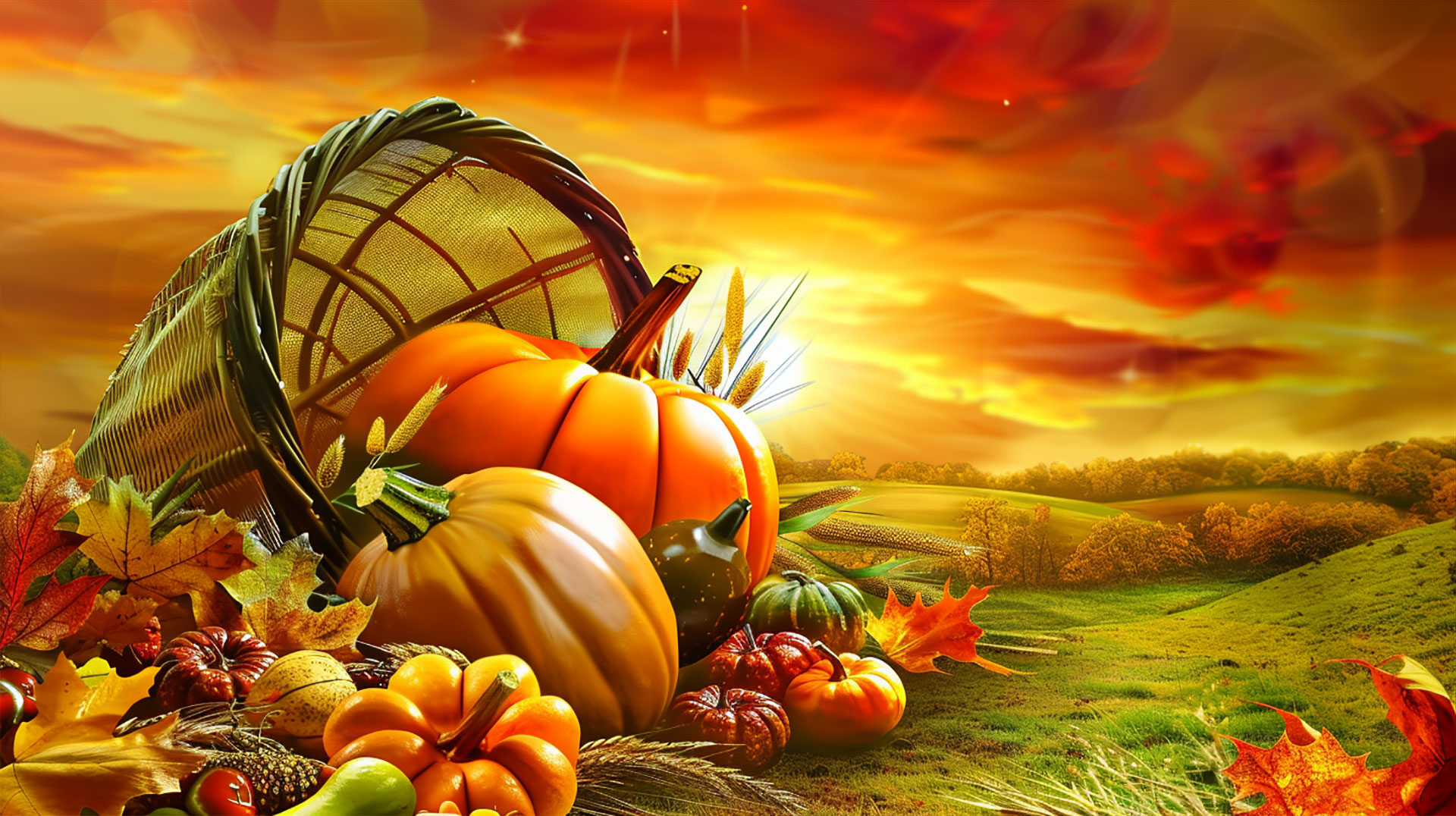 Vibrant Thanksgiving Desktop Artwork