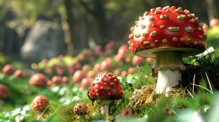 Colorful Digital Backgrounds: Trippy Mushroom Photo Collection