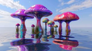 Vibrant Trippy Mushroom Images in 4K and 8K
