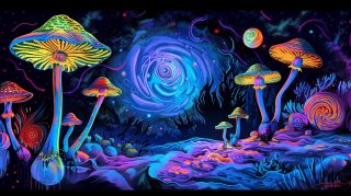 Creative Trippy Mushroom Art Wallpaper in 1920x1080