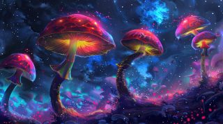 Ultra HD Trippy Mushroom Digital Background for PCs