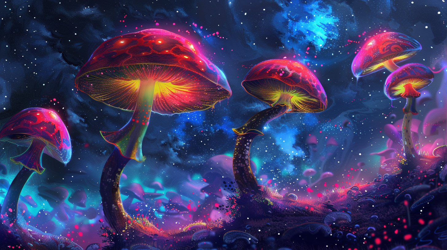 Ultra HD Trippy Mushroom Digital Background for PCs