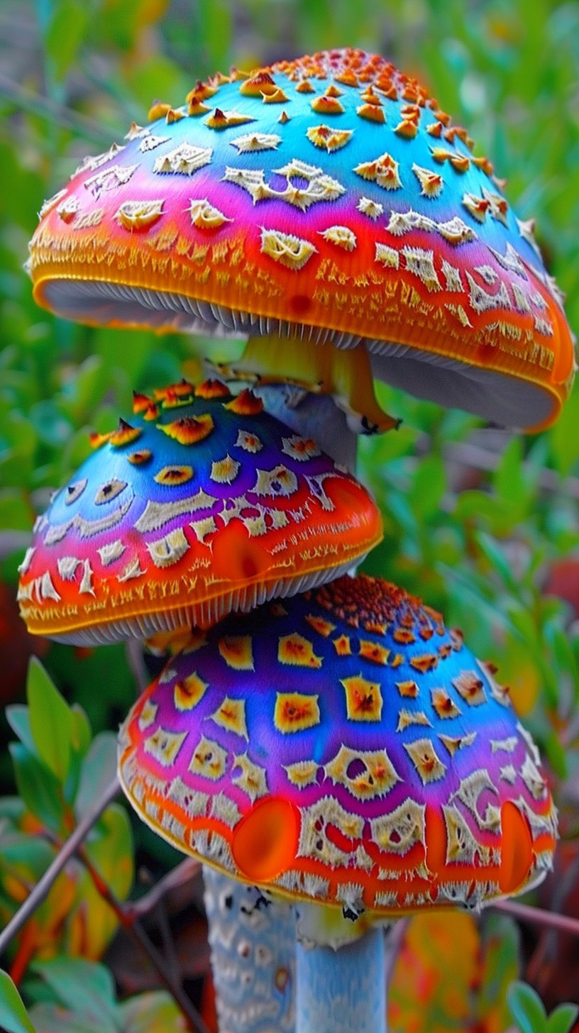 Vibrant Trippy Mushroom Photos for Your iPhone Background