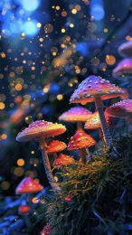 Vibrant Mushroom Wallpaper for Smartphone