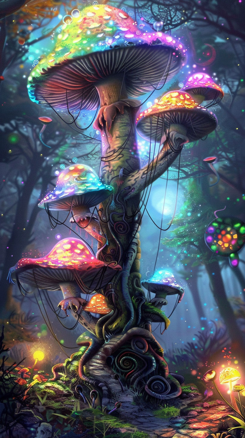 Psychedelic Mushroom Background for Phone