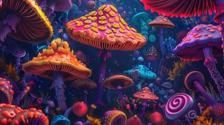 Vibrant Trippy Mushroom Images for HD Wallpaper