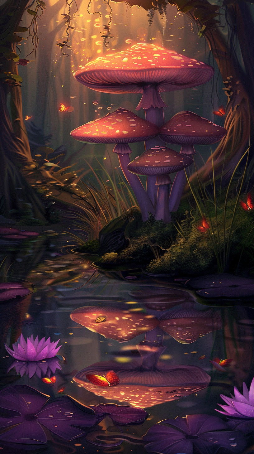 Dynamic trippy psychedelic mushroom wallpaper for Android and iPhone