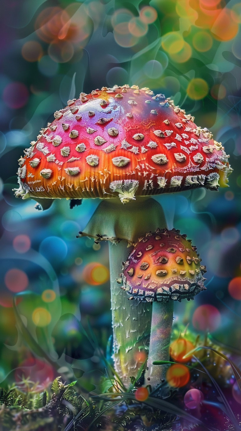 Ultra HD trippy mushroom wallpaper for Android devices