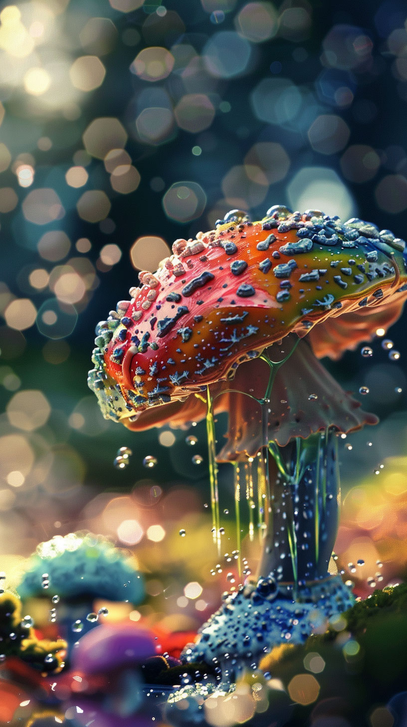 HD trippy psychedelic mushroom wallpaper for iPhone screens