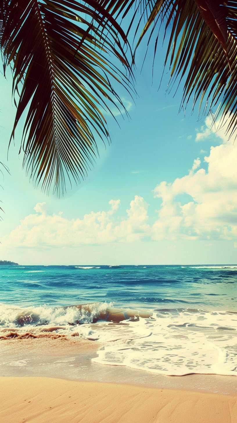 Tropical Palm Tree Beach HD Mobile Wallpaper Download