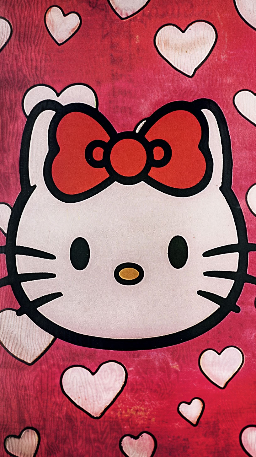 Hello Kitty Vintage Aesthetic Valentine's Day Wallpaper