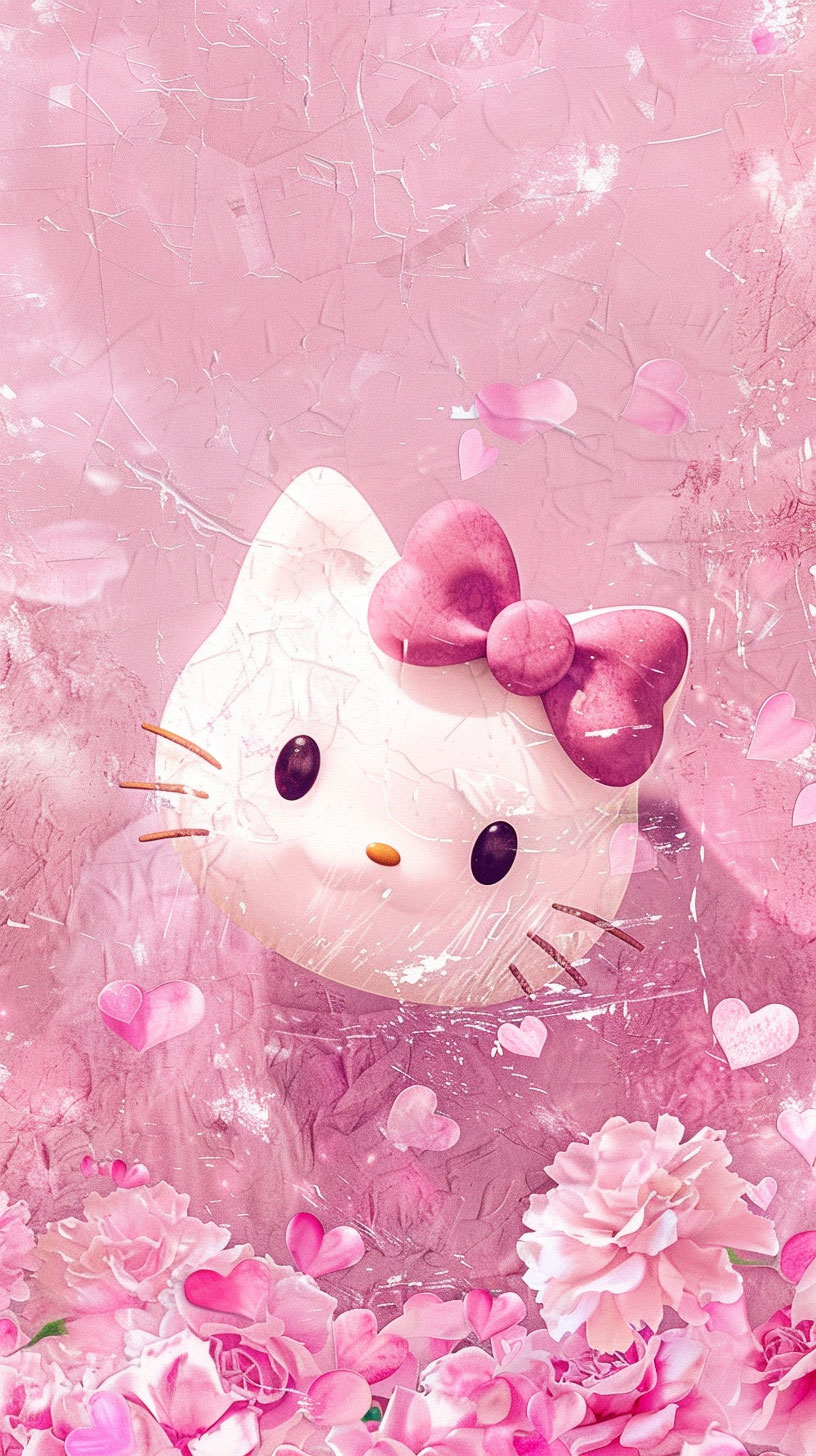 Pink Hello Kitty Valentine's Day Wallpaper for Mobile