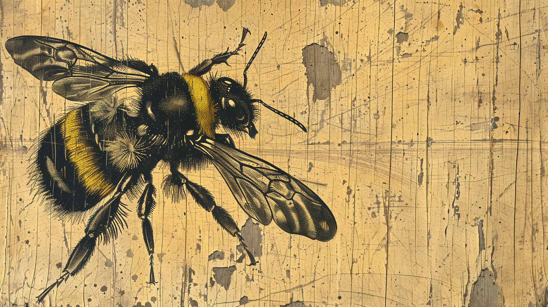 Download Free Vintage Bee AI Wallpaper in Ultra HD