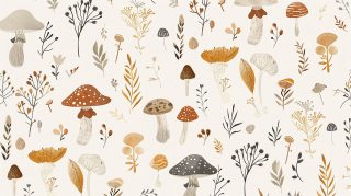 Vintage Aesthetic Mushroom Wallpaper for Desktop