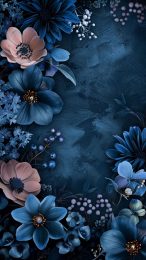 Vintage Dark Blue Aesthetic iPhone Wallpaper Download