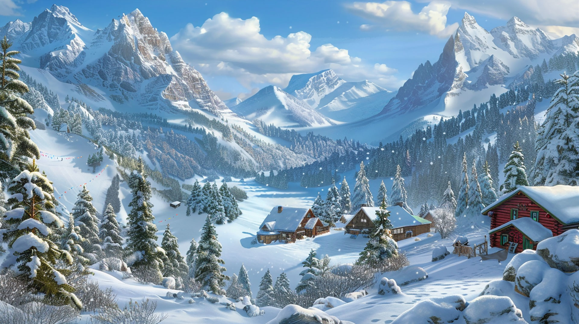 HD Winter Holiday Backgrounds with Snow