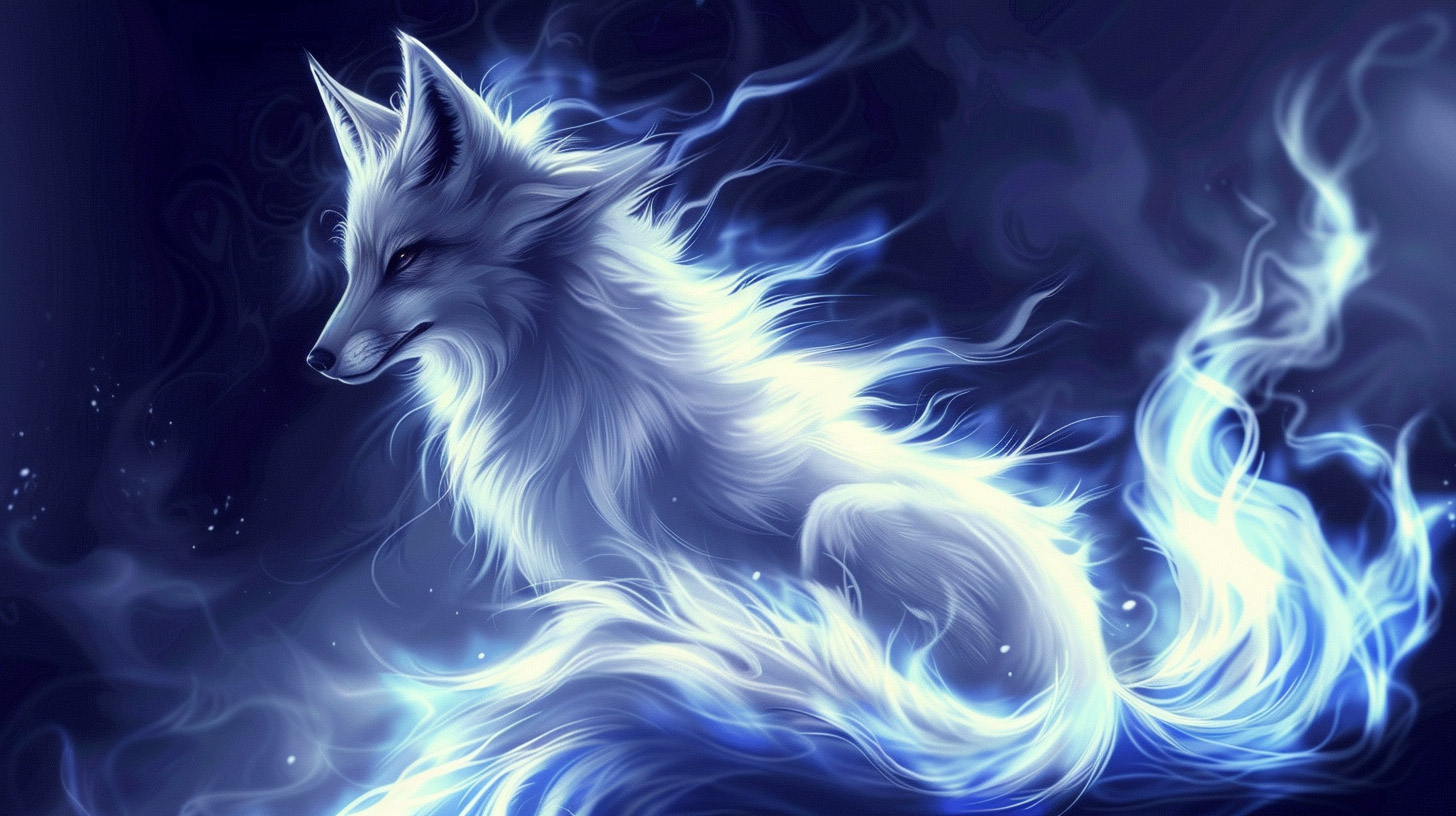 High Definition White Nine-Tailed Fox Wallpaper in 16:9
Elevate Your Brand with a Stunning AI White Fox Symbol