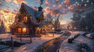 Festive Winter Scene Wallpapers